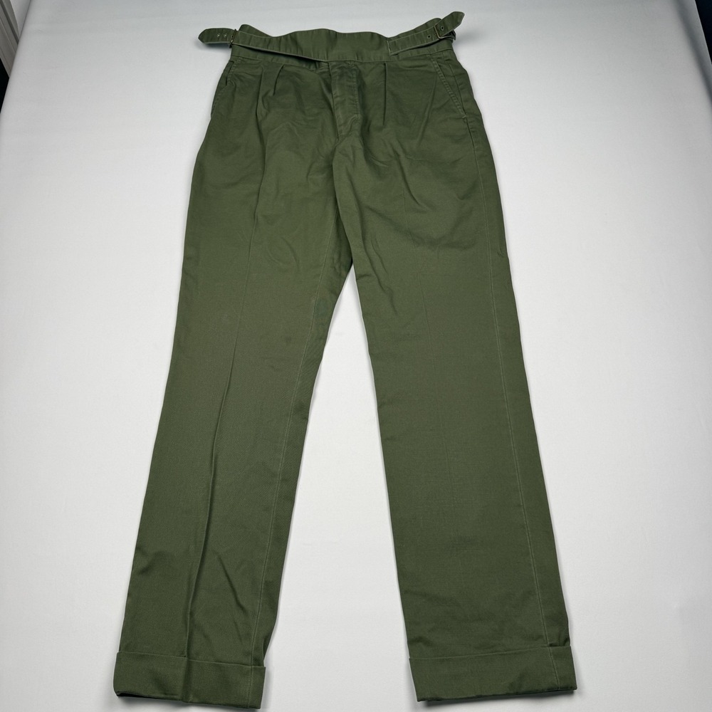 SAMPLE Polo Ralph Lauren Military Army Pleated Gurkha Belt Trouser Pants 32x32
